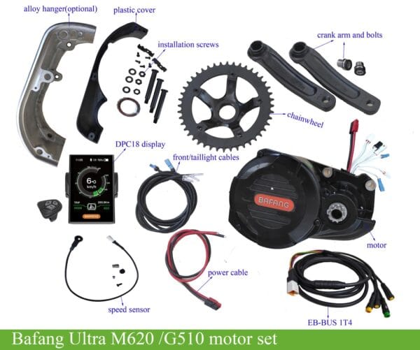 Bafang M620 Ultra crank-drive OEM motor kit labeled diagram Bafang M620 Ultra 48V Crank-Drive OEM Unit
