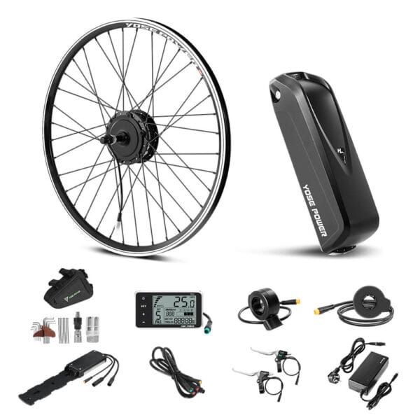 Yose Power 250W rear hub kit full flatlay Yose Power 250W Rear Hub Conversion Kit (36V) - Road Legal