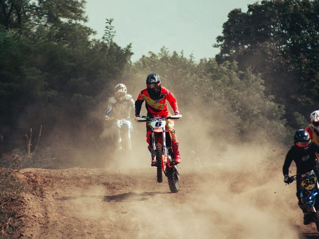 Electric off-road machine on the trail